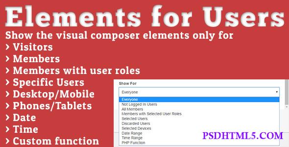 Elements for Users v1.5.6 – Addon for Visual Composer  Plugins-尚睿切图网