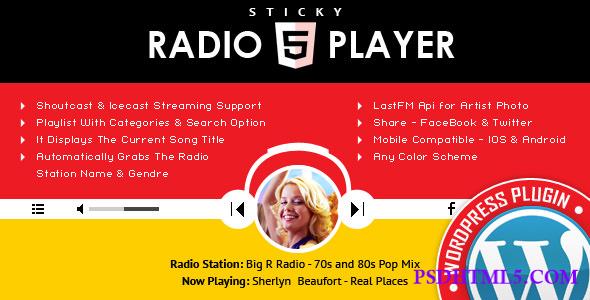 Sticky Radio Player WordPress Plugin v3.3.2  Plugins-尚睿切图网