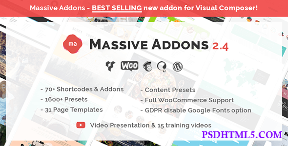 Massive Addons for WPBakery Page Builder v2.4.8.1  Plugins-尚睿切图网