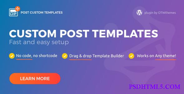 Post Custom Templates Pro v1.14 – WordPress plugin  Plugins-尚睿切图网