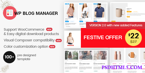 WP Blog Manager v2.0.5 – Plugin to Manage Design Blog  Plugins-尚睿切图网