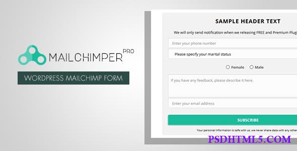 MailChimper PRO v1.8.3.4 – WordPress MailChimp Signup Form Plugin  Plugins-尚睿切图网