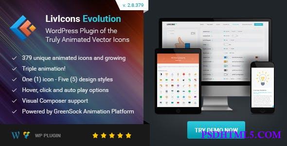LivIcons Evolution for WordPress v2.10.387 – The Next Generation of the Truly Animated Vector Icons  Plugins-尚睿切图网
