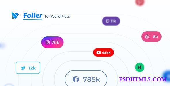 Foller v1.2.5 – Social followers bar for WordPress  Plugins-尚睿切图网