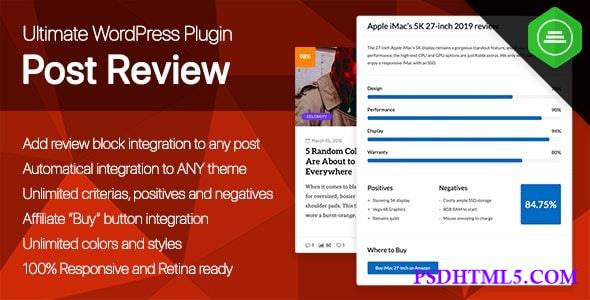 Ultimate Post Review v1.0.1 – Responsive WordPress Posts Reviews and Rating plugin  Plugins-尚睿切图网