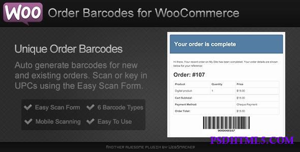 Order Barcodes for WooCommerce v2.9  Plugins-尚睿切图网