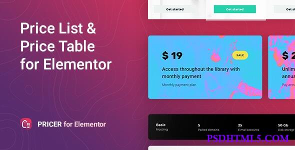 Pricer v1.0.6 – Price List for Elementor  Plugins-尚睿切图网