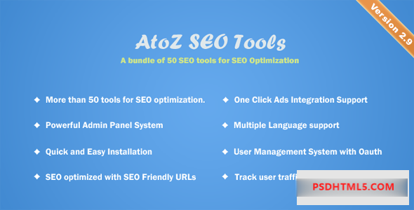 AtoZ SEO Tools v3.3 – 搜索引擎优化工具 – nulled插件-免激活插件-破解版-尚睿切图网