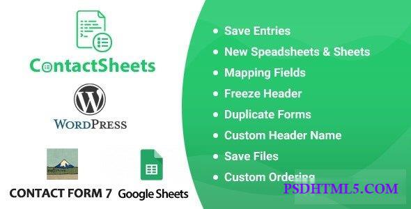 ContactSheets v3.2 - Contact Form 7 Google Spreadsheet Addon  Plugins-尚睿切图网