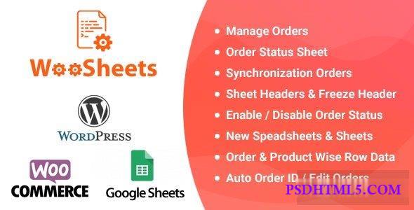 WooSheets v6.3 – Manage WooCommerce Orders with Google Spreadsheet  Plugins-尚睿切图网