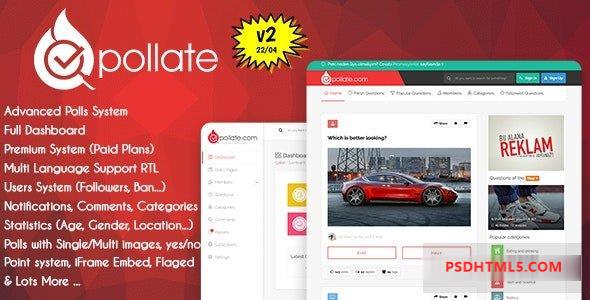 Pollate v2.1 – Premium Polls and Voting Platform Plugins-尚睿切图网