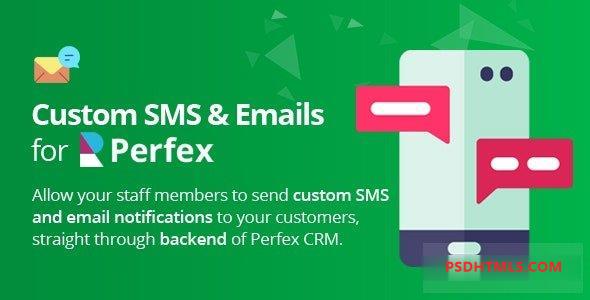 用于 Perfex CRM 的自定义 SMS – 电子邮件通知 v2.3.2 插件-尚睿切图网