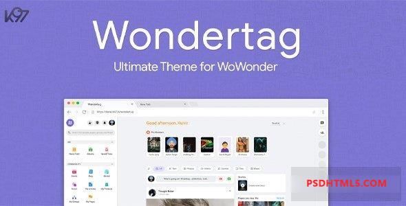 Wondertag v2.5 – 终极 WoWonder 主题插件-尚睿切图网