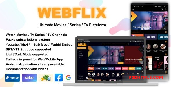 WebFlix v1.4 – Movies – TV Series – Live TV Channels – Subscription Plugins-尚睿切图网