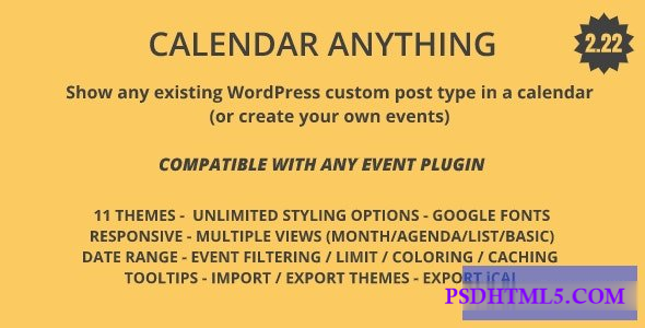 Calendar Anything v2.30 – Show any existing WordPress custom post type in a calendar  Plugins-尚睿切图网