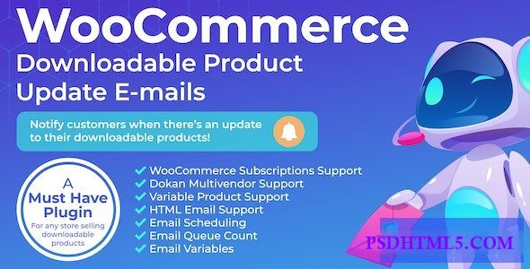 WooCommerce Downloadable Product Update E-mails v2.0.10  Plugins-尚睿切图网