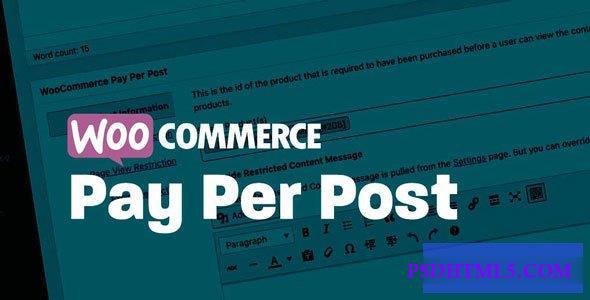 Pay For Post with WooCommerce Premium v3.0.6  Plugins-尚睿切图网