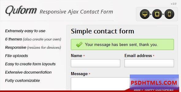 Quform v2.5.2 – 响应式Ajax联系表单插件-尚睿切图网