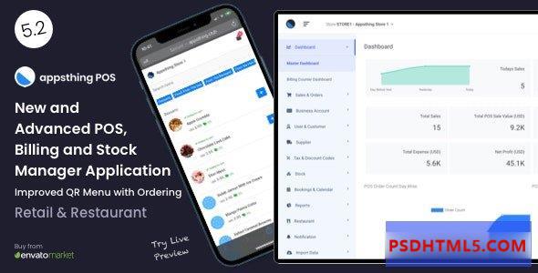 Appsthing POS v5.3.5 – 多店零售 – 餐厅销售点，账单 – 库存管理器应用程序 – nulled 插件-破解版-尚睿切图网