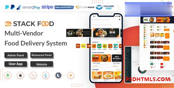 StackFood Multi Restaurant v6.3.0 – 带有Laravel管理和餐厅面板的送餐应用程序 – 未压缩插件-尚睿切图网