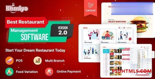 Khadyo Restaurant Software v2.0 – 含 POS 插件的在线订餐网站-尚睿切图网