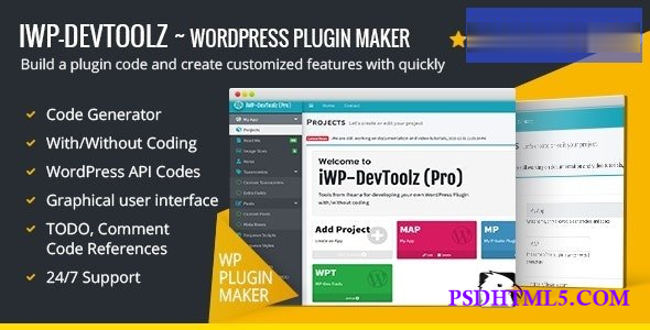 iWP-DevToolz (Pro) – WordPress Plugin Maker + Code Generator v2.0  Plugins-尚睿切图网