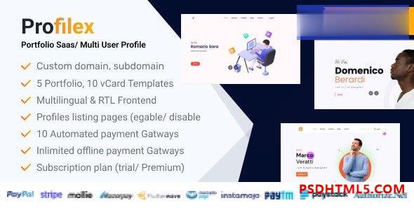 Profilex v2.3 – Portfolio Builder SAAS / Multi-User Profile (Multitenancy) – nulled Plugins-尚睿切图网