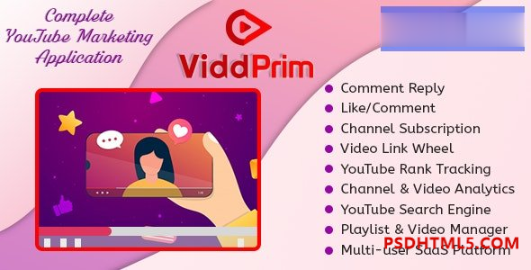 ViddPrim v1.2.1 – 完整的 YouTube 营销应用程序（SaaS 平台） – nulled插件-免激活插件-破解版-尚睿切图网