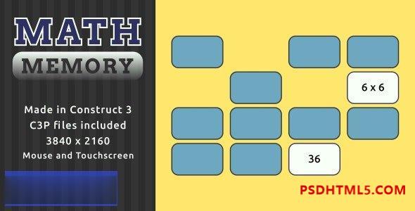 Math Memory – HTML5 数学游戏 插件-尚睿切图网