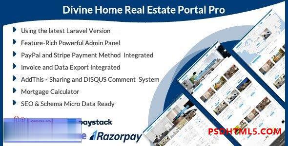 Divine Home – Laravel Real Estate Portal Pro 插件-尚睿切图网