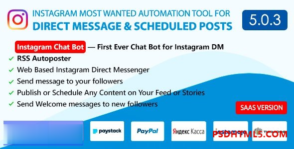 DM Pilot v5.0.3 – Instagram聊天机器人、网络直达信使 – 计划发布 – nulled插件-免激活插件-破解版-尚睿切图网