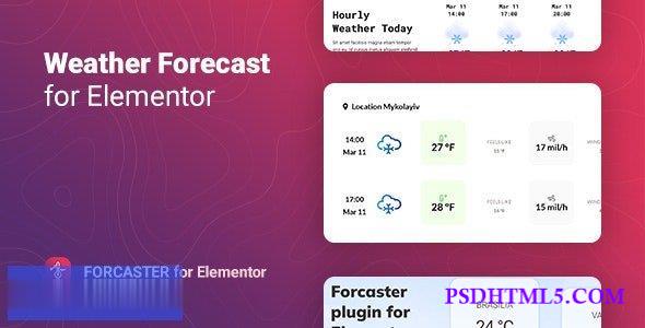 Forcaster v1.0.1 - Weather Forecast for Elementor  Plugins-尚睿切图网