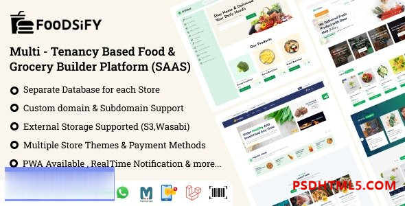 FOODSIFY v1.6 – 基于多租户的食品杂货 – 电子商务构建平台（SAAS）插件-尚睿切图网