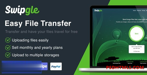 Swipgle v2.0 - Easy File Transfer (SAAS) Plugins-尚睿切图网