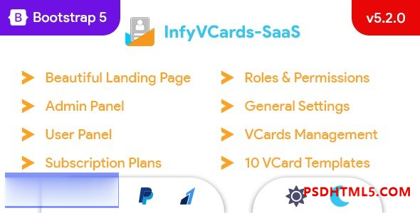 InfyVCards-SaaS v5.1.0 – 多用户数字名片生成器 SaaS – VCards 插件-尚睿切图网