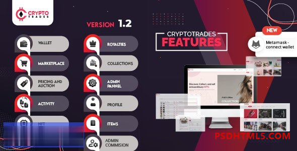 Crypto Trades v1.3 – Opensea Clone using ERC721 插件-尚睿切图网