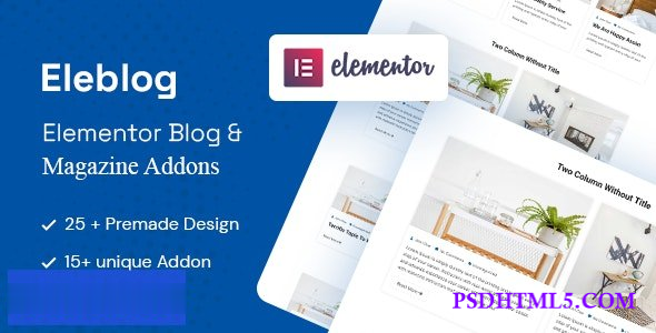 Eleblog v2.0.1 – Elementor Magazine and Blog Addons  Plugins-尚睿切图网