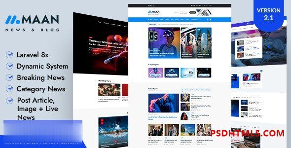 Maan News v2.0.1 – Laravel Magazine Blog – 新闻PHP脚本插件-尚睿切图网
