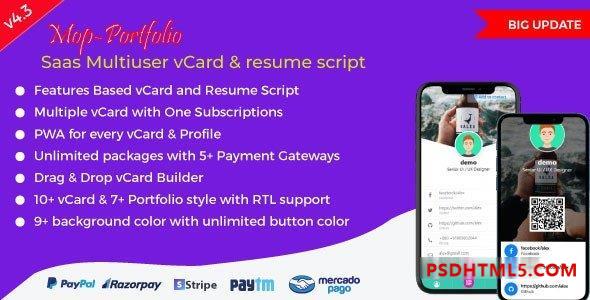 Mop v4.3 - SaaS vCard / Portfolio / Resume / Digital Business Card - nulled插件-免激活插件-破解版-尚睿切图网