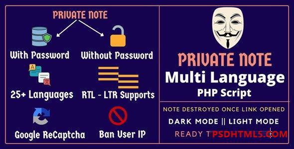 Privy v1.0 - 私人笔记多语言PHP脚本插件-尚睿切图网