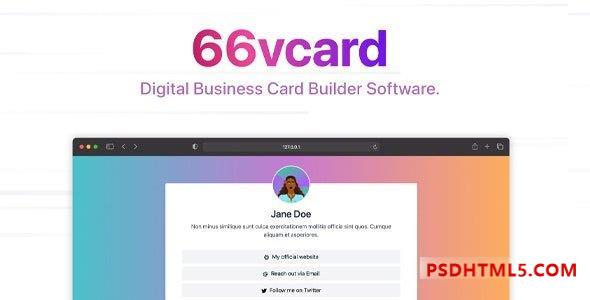 66vcard v9.0.0 – Digital Business Card Builder (SAAS) – nulled插件-免激活插件-破解版-尚睿切图网