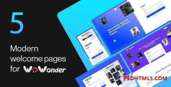 Wonderful v1.2 – WoWonder 插件的终极欢迎页面主题-尚睿切图网