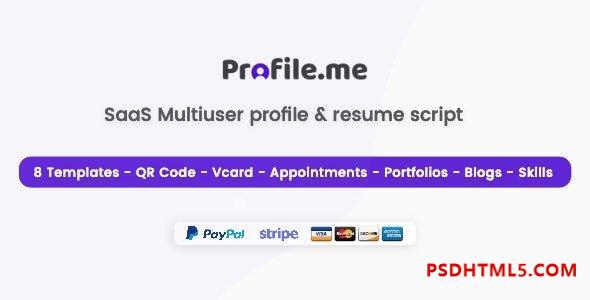 Profile.me v2.2 – Saas 多用户简历 – Vcard 脚本插件-尚睿切图网