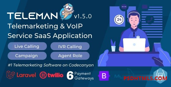 Teleman v1.5.0 – Telemarketing – VoIP Service SaaS应用程序插件-尚睿切图网