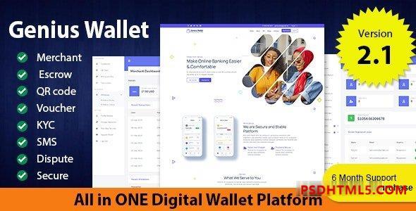 Genius Wallet v2.1 – 带有支付网关 API 的高级钱包 CMS – nulled插件-免激活插件-破解版-尚睿切图网