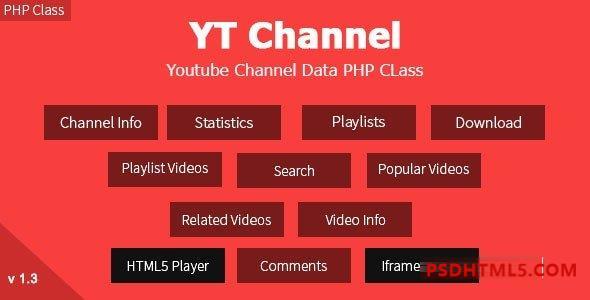 YT Channel v1.3.5 – YouTube Channel And Video Details API V3 PHP 类插件-尚睿切图网