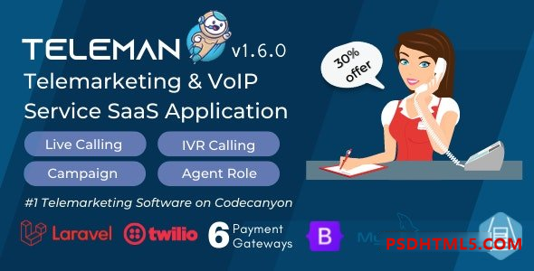 Teleman v1.6.0 – 电话营销-网络电话服务SaaS应用程序插件-尚睿切图网