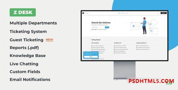 Z Desk v1.6 – 包含知识库和常见问题解答的支持票单系统 – nulled插件-免激活插件-破解版-尚睿切图网