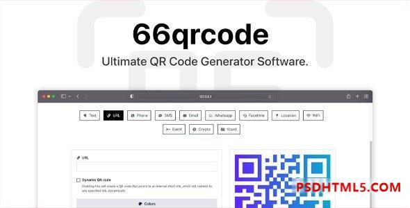 66qrcode v10.0.0 – Ultimate QR Code Generator – URL Shortener (SAAS) – nulled插件-免激活插件-破解版-尚睿切图网