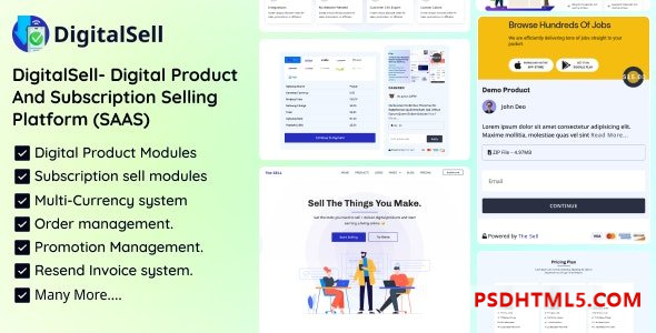 DigitalSell v1.0 – 数字产品和订阅销售平台（SAAS）插件-尚睿切图网